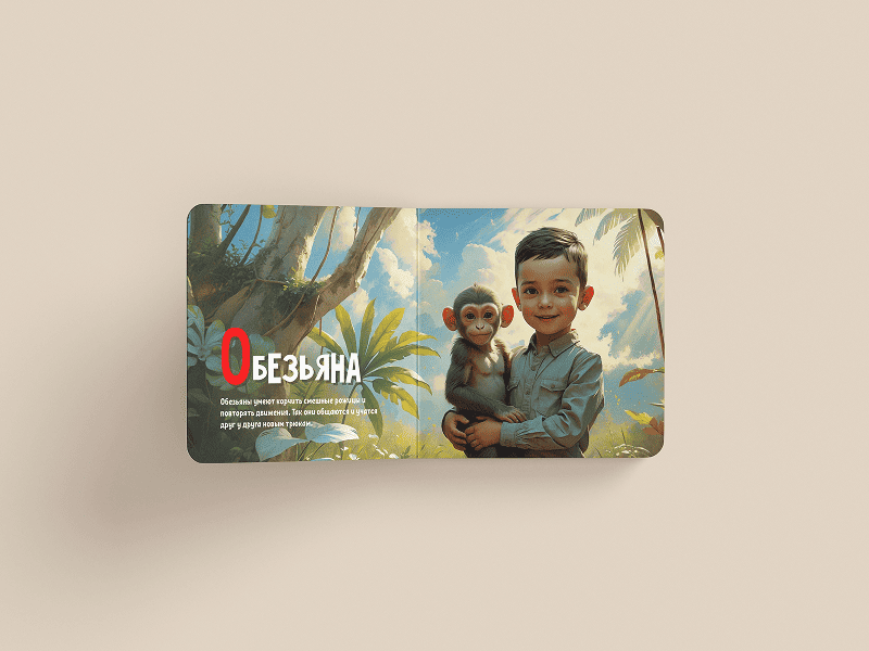 Мальчик изучает алфавит