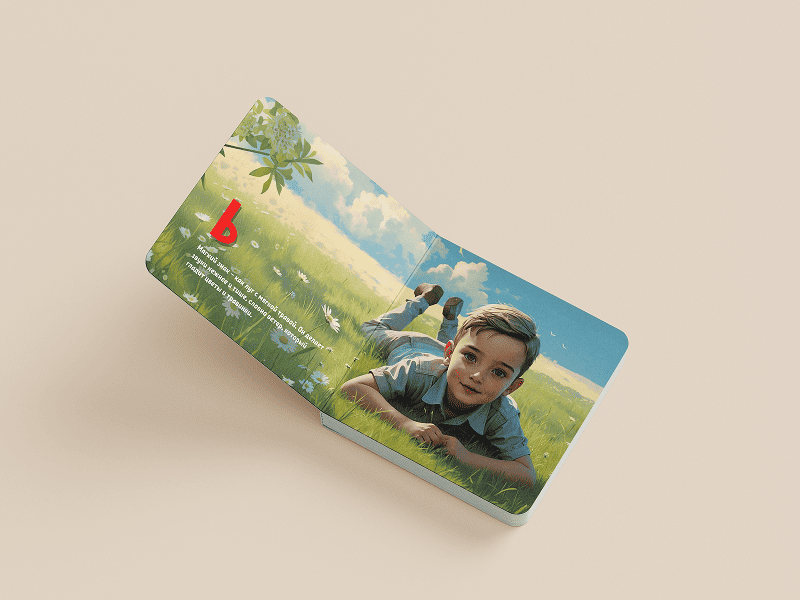 Мальчик изучает алфавит