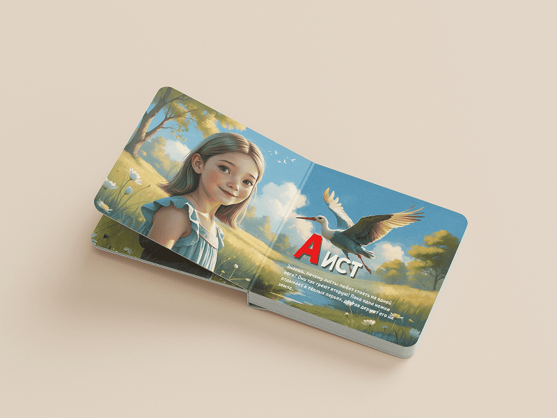 Девочка изучает алфавит