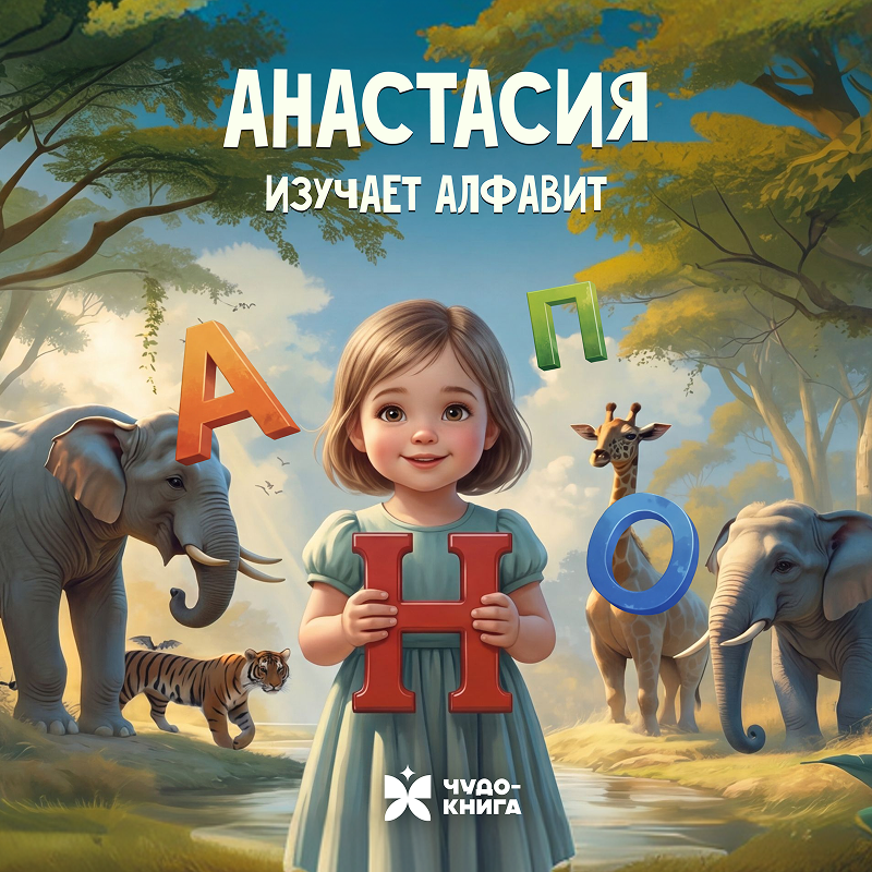 Девочка изучает алфавит